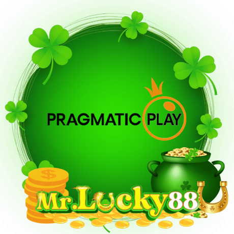 MrLucky88 hosts Pragmatic Play software logo featuring popular slots and live dealer games - mrlucky-88.my
